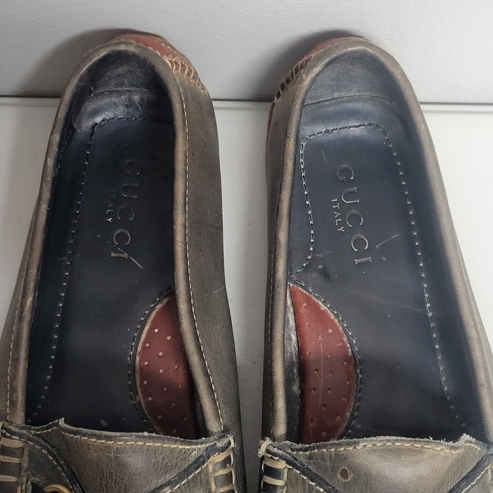 Gucci Classic Vintage Horsebit Leather Slip On Flat Driving Loafers Size 8.5M. - Picture 8 of 16